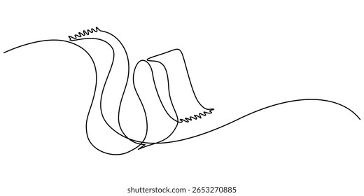 Herbstschal durchgehende einzeilige Zeichnung, einzeiliges Kunstelement, minimalistische Skizze Linie Vektorgrafik, Herbst- und Thanksgiving-Konzept, Eine einzeilige Zeichnung eines Schals. pro Vektorschal.