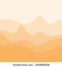 Autumn scenery. Autumn forest. Autumn concept. Fall vector illustration flat design.