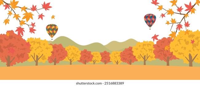Autumn scenery image vector background.