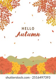 Autumn scenery image vector template.