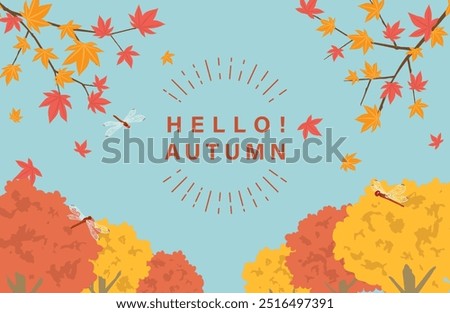 Autumn scenery image vector template.