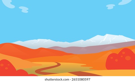 Autumn scenery of mountains with red leaves (16:9)