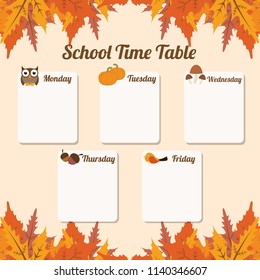 Autumn School Time Table