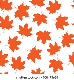 Autumn seamless abstract pattern with red, yellow and orange leaves. 