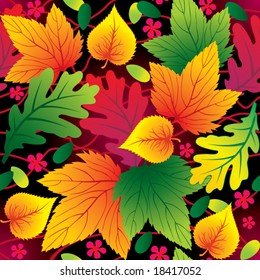 Autumn seamless background with leaf