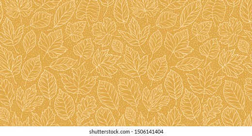 Autumn seamless background with leaves. Leaf fall vector illustration