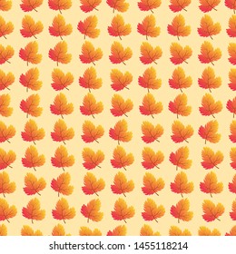 Autumn seamless background with maple colorful leaves. Design for fall season posters, wrapping papers and holidays decorations. Vector illustration