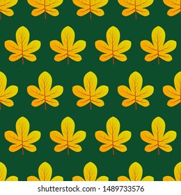 Autumn seamless background with maple colorful leaves. Design for fall season posters, wrapping papers and holidays decorations. Vector illustration