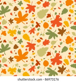 Autumn seamless background, vector illustration.