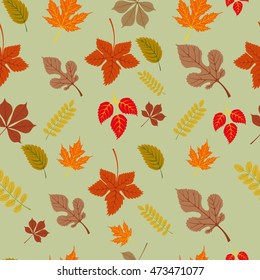 Autumn  seamless background. Vector illustration.Template for prints, textile, wrapping and decoration.