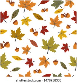 Autumn seamless background wallpeper vector illustration