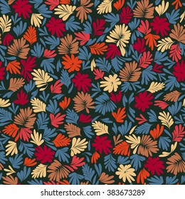 Autumn Seamless colorful Pattern. Floral elements. Vector background