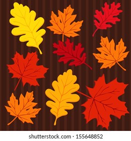 Autumn seamless colorful pattern with leaves, vector illustration