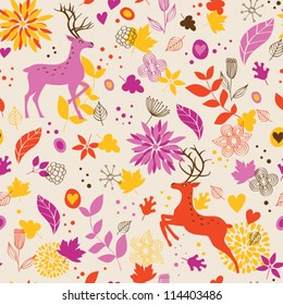 Autumn seamless with deer