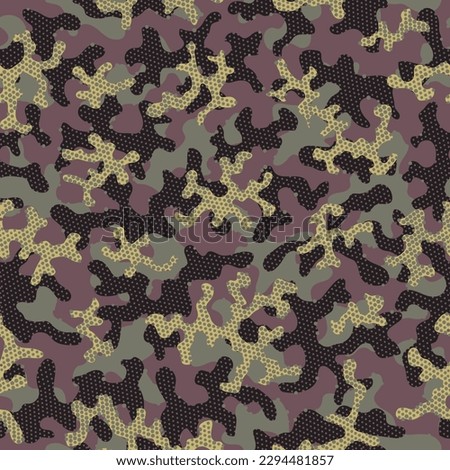 Autumn Seamless Doted Graphic Background. Desert Repeated Circle Vector Art. Khaki Camouflage Seamless Pattern. Camouflage Nature Brown Repeated Fashion Vector Camouflage. Camoflage