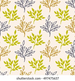 Autumn Seamless Floral Pattern. Gift wrapping Paper, Fabric, Wallpaper