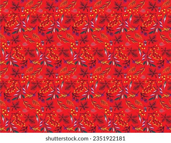 Patrón natural de hojas exóticas de otoño. Fondo vectorial floral. Caer en el fondo sin fisuras con roble. Maple, castaño, linden, nogal de álamos y follaje de rowan al estilo de las caricaturas.