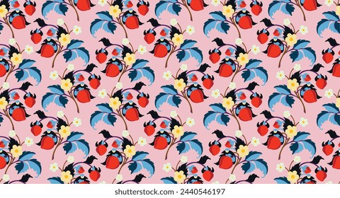 Patrón natural sin fisuras del otoño de las hojas exóticas. Vector de fondo floral. Fondo sin fisuras de la hoja que cae con roble. Arce, castaño, tilo, álamo, nuez y follaje de serba en estilo de dibujos animados.