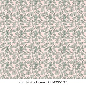 Autumn seamless natural pattern of exotic leaves. Vector floral background. Falling leaf seamless background with Oak. Maple, chestnut, linden, aspen walnut and rowan foliage in cartoon style.