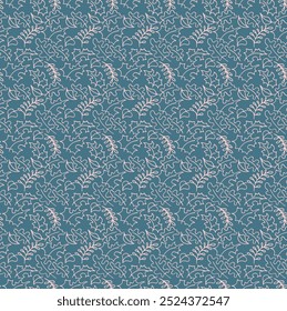 Autumn seamless natural pattern of exotic leaves. Vector floral background. Falling leaf seamless background with Oak. Maple, chestnut, linden, aspen walnut and rowan foliage in cartoon style.