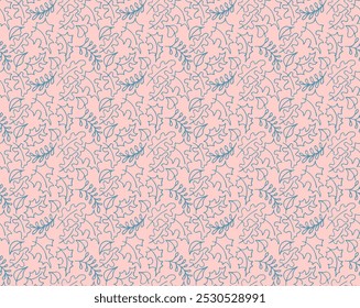 Autumn seamless natural pattern of exotic leaves. Vector floral background. Falling leaf seamless background with Oak. Maple, chestnut, linden, aspen walnut and rowan foliage in cartoon style.