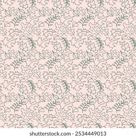 Autumn seamless natural pattern of exotic leaves. Vector floral background. Falling leaf seamless background with Oak. Maple, chestnut, linden, aspen walnut and rowan foliage in cartoon style.