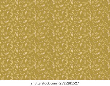 Autumn seamless natural pattern of exotic leaves. Vector floral background. Falling leaf seamless background with Oak. Maple, chestnut, linden, aspen walnut and rowan foliage in cartoon style.