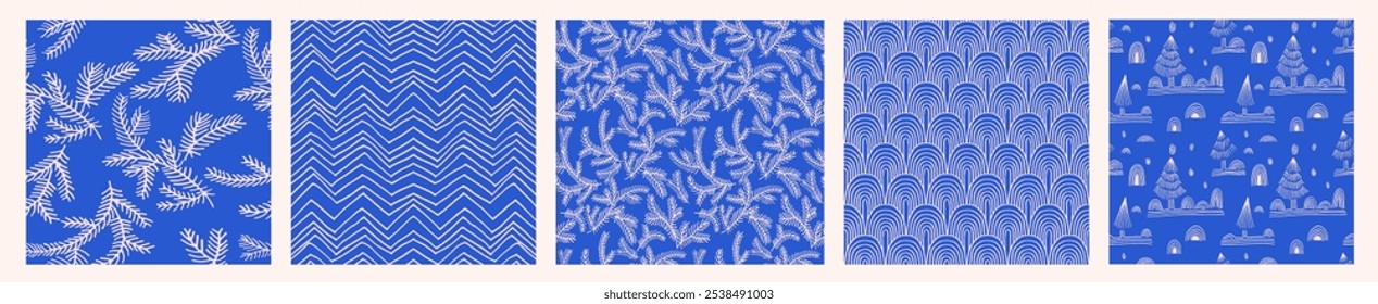 Autumn seamless natural pattern of exotic leaves. Vector floral background. Falling leaf seamless background with Oak. Maple, chestnut, linden, aspen walnut and rowan foliage in cartoon style.