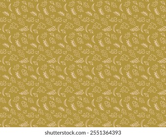 Autumn seamless natural pattern of exotic leaves. Vector floral background. Falling leaf seamless background with Oak. Maple, chestnut, linden, aspen walnut and rowan foliage in cartoon style.