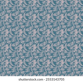 Autumn seamless natural pattern of exotic leaves. Vector floral background. Falling leaf seamless background with Oak. Maple, chestnut, linden, aspen walnut and rowan foliage in cartoon style.