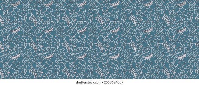 Autumn seamless natural pattern of exotic leaves. Vector floral background. Falling leaf seamless background with Oak. Maple, chestnut, linden, aspen walnut and rowan foliage in cartoon style.