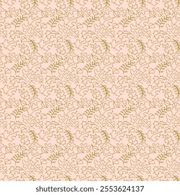 Autumn seamless natural pattern of exotic leaves. Vector floral background. Falling leaf seamless background with Oak. Maple, chestnut, linden, aspen walnut and rowan foliage in cartoon style.