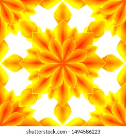 Autumn seamless paper origami leaves texture. Warm 3d flower backdrop. Vector fall pattern 