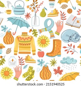 Autumn seamless patten. Fall background