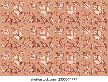 Autumn seamless pattern. Abstract colorful fall pattern with nature design elements and illustrations.