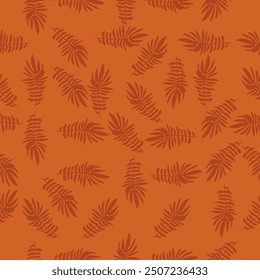 autumn seamless pattern abstract floral background with leaves, hand drawing flat color.