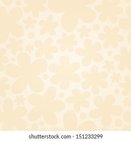 Autumn seamless pattern with abstract flowers. Texture with simple daisy.