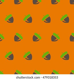 Autumn seamless pattern with acorns