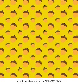 Autumn seamless pattern with acorns, autumn background