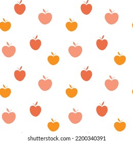 Autumn seamless pattern with apples on a white background. vector illustration