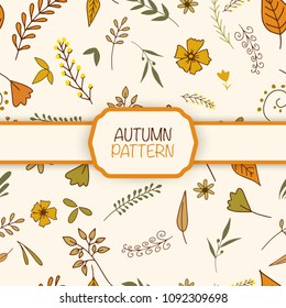 Autumn seamless pattern background.