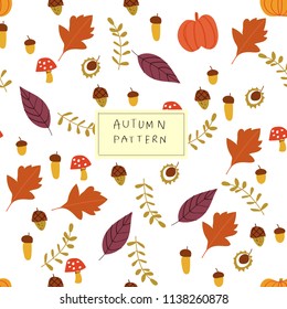 Autumn seamless pattern  background  with leaues.