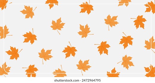autumn seamless pattern background with maple leaf icons. design for banner, poster, greeting card, social media.