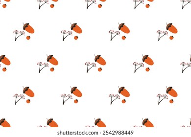 Autumn seamless pattern backround template. Botanical seamless pattern