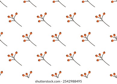 Autumn seamless pattern backround template. Botanical seamless pattern