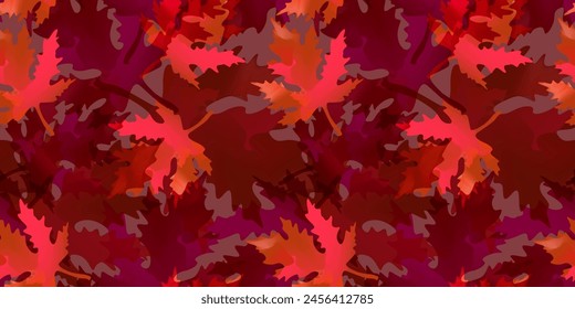 Autumn seamless pattern with bright colored maple leaves.Vector decorative background for printing on fabric, paper wrapping, seasonal festivals and holidays design.