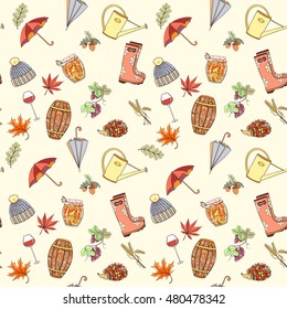 Autumn seamless pattern can be used for wallpaper, website background, wrapping paper. 