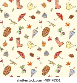 Autumn seamless pattern can be used for wallpaper, website background, wrapping paper.