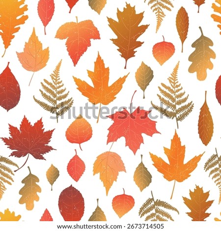 Autumn seamless pattern with colorful fallen leaves for textile prints, tablecloth, thanksgiving decor, wallpaper, wrapping paper, stationery, bedding, etc. EPS 10