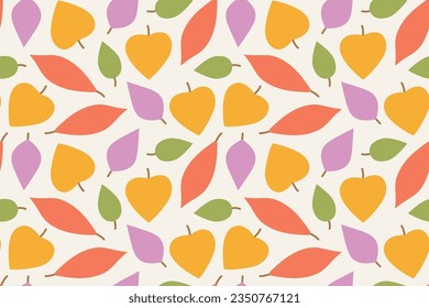 autumn seamless pattern with colorful leaves, great for wrapping, textile, wallpaper, greeting card- vector illustration